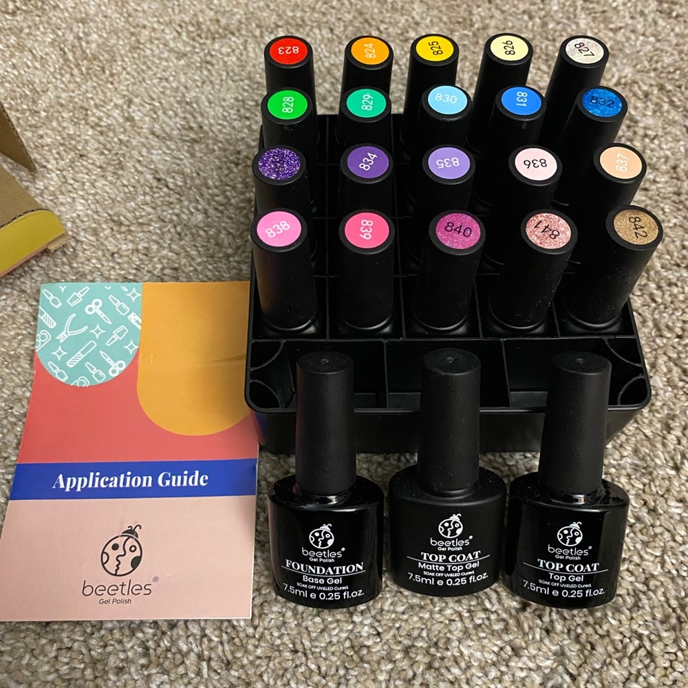 Beetles brand gel nail color in 20 rainbow colors